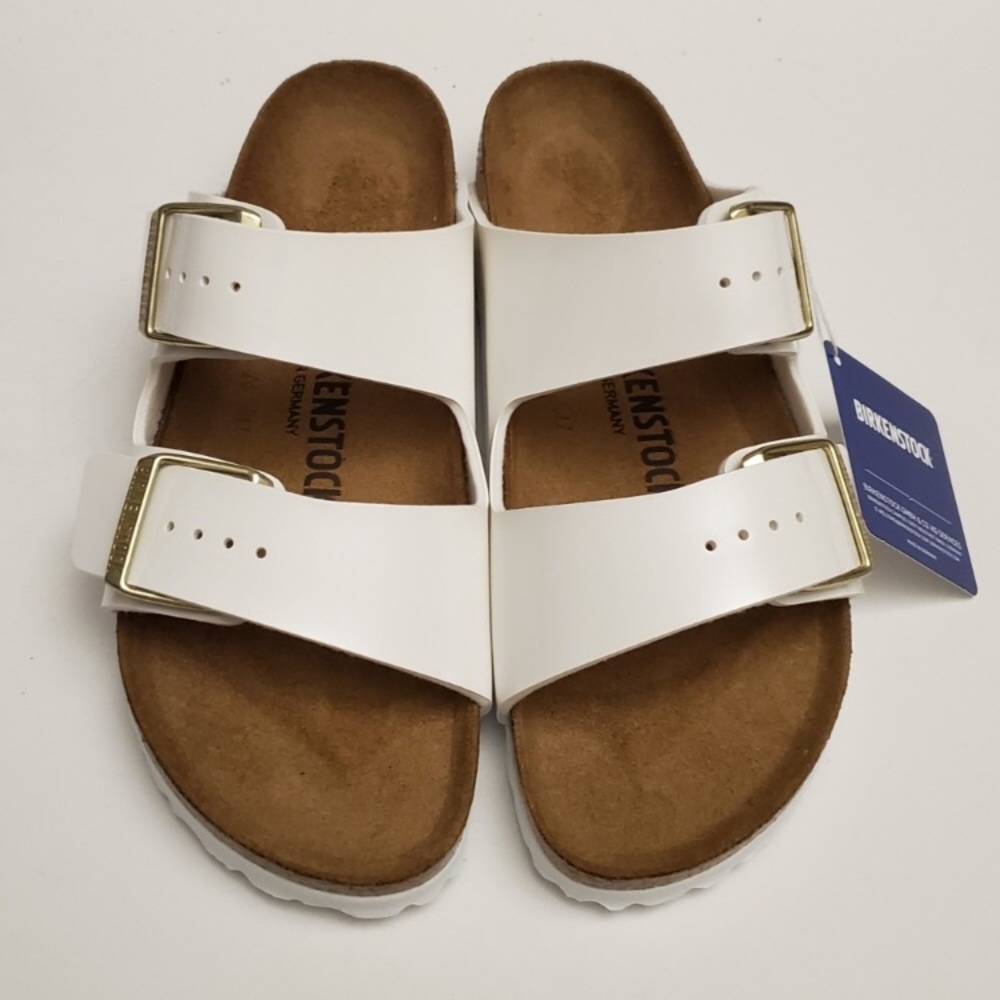 Birkenstock Arizona Patent White Sandals